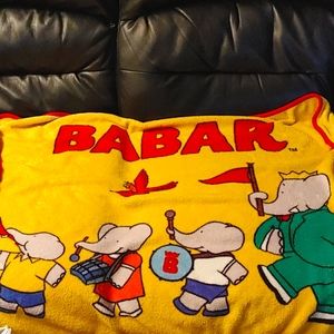 🌺Vintage🌺Babar Parade Plush Fleece Throw